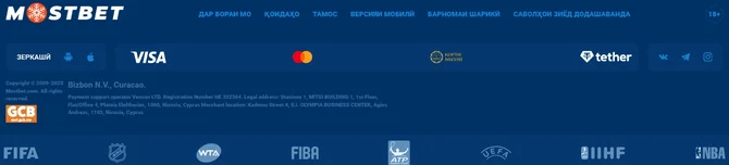 Иҷозатномаи Mostbet Тоҷикистон